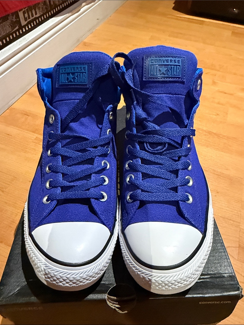Converse Men's High Top Sneakers - Blue with White Toe Cap